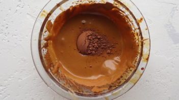 cocoa powder added to whipped coffee