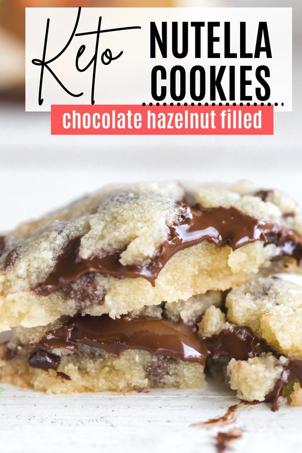 chocolate hazelnut filled cookies in a stack