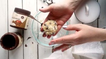 a molded cookie in hands