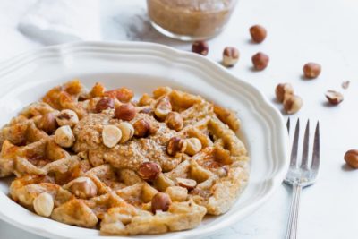 peanut butter chaffle with nuts