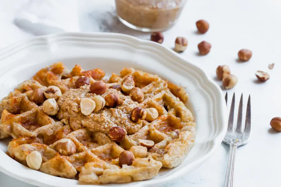 peanut butter chaffle with nuts