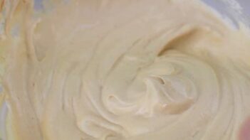 creamy peanut butter mousse with swirl on top