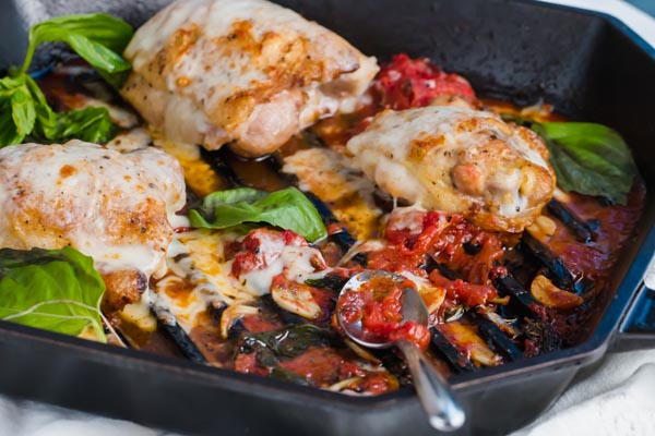 pizza chicken in a skillet