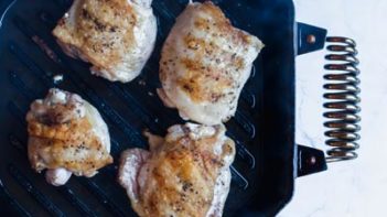 cook chicken thighs in a skillet