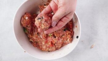 low carb pizza meatball in a ball