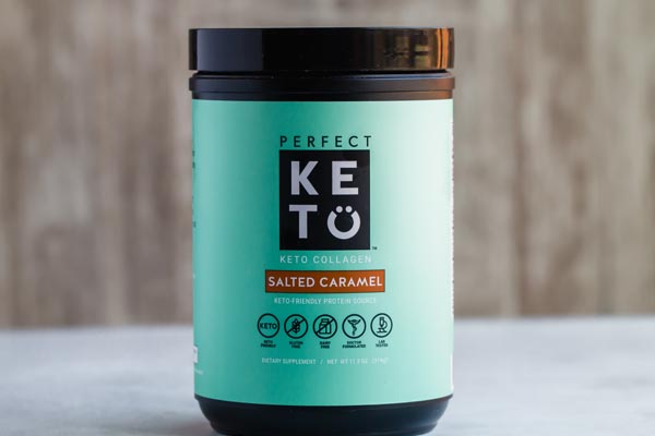 perfect keto salted caramel collagen powder