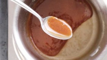 salted caramel syrup in a saucepan