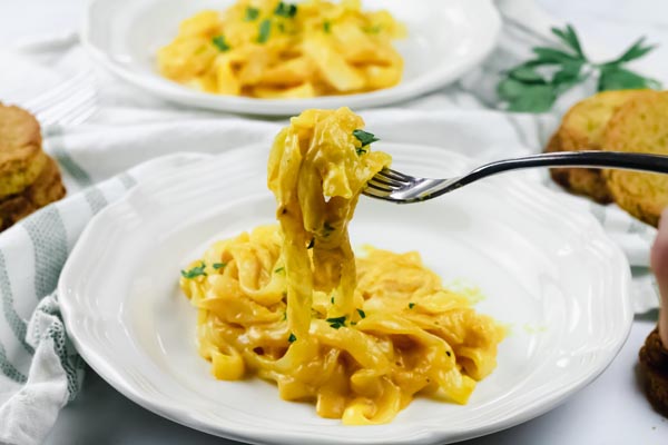 pumpkin alfredo with shirataki noodles