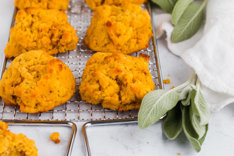 close up of pumpkin biscuits