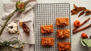 mini keto pumpkin loaves on a wire rack