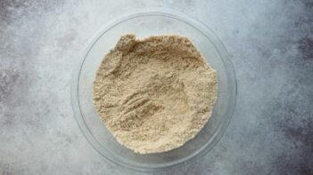 dry ingredients of almond flour and oat fiber in a bowl