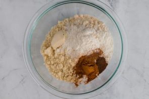 combining the dry ingredients for the pumpkin cookies