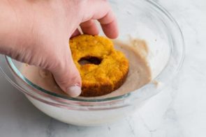 pumpkin donuts dipped in glaze