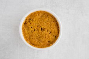 baked pumpkin cake in a ramekin