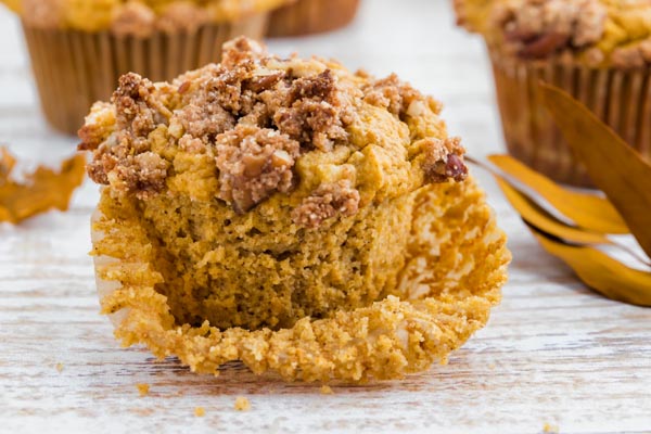 cupcake liner pulled off a keto muffin