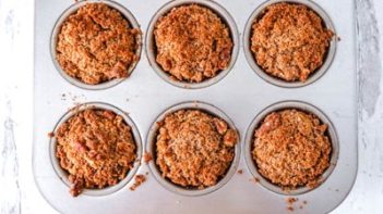 keto pecan streusel topping on muffins