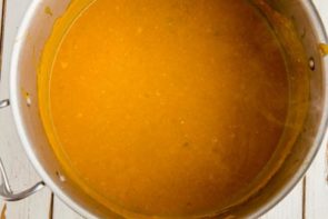 pumpkin soup in a stock pot