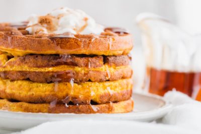 close up pumpkin keto chaffle