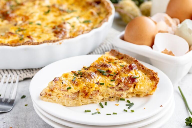 Keto Quiche with Flaky Crust (only 3 carbs)