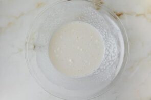 The marshmallow cream filling blended until smooth before adding the raspberry puree.