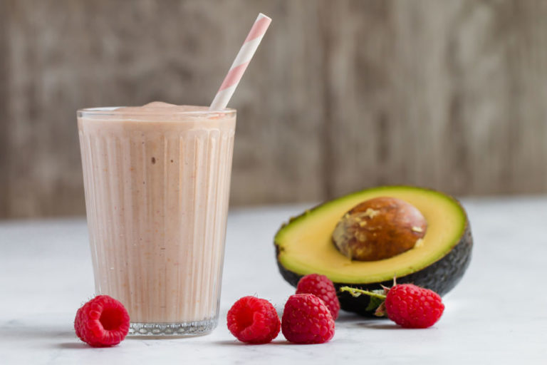 Creamy Raspberry Avocado Keto Smoothie Ketofocus