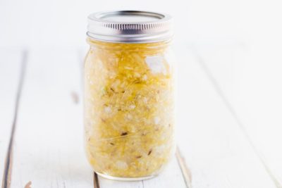 a big jar of sauerkraut