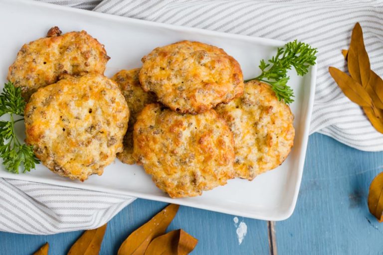 Keto Cheddar Biscuits with Sausage