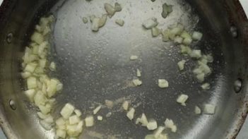 onion sauting in a skillet