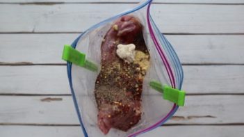 marinated pork tenderloin ingredients in a freezer bag