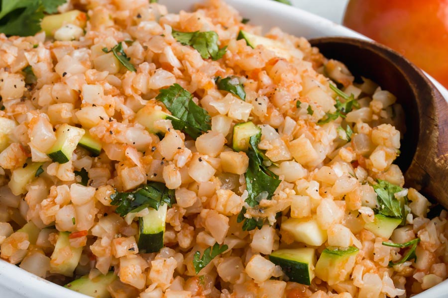 spanish cauliflower rice with cilantro