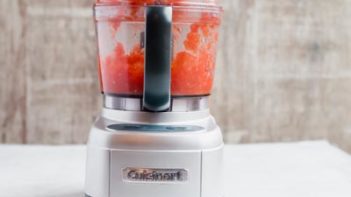 tomato puree in a food processor