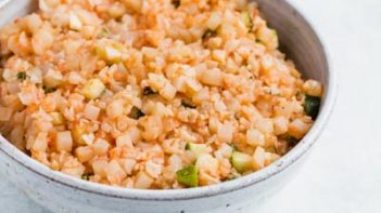 bowl of keto spanish cauliflower rice