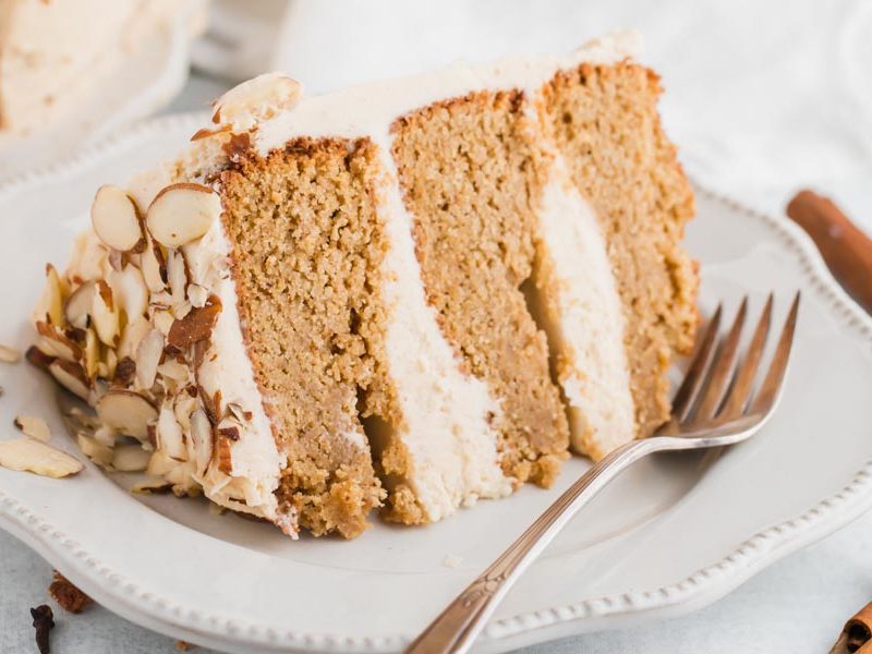 slice of keto spice cake
