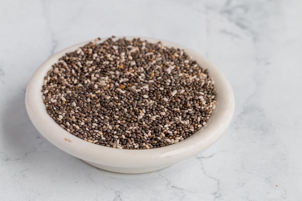 a bowl of chia seeds