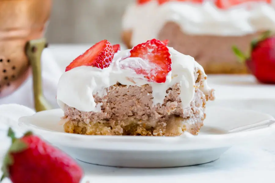 bite of keto strawberry cheesecake