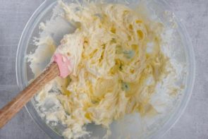 light and fluffy butter whipped in a large mixing bowl
