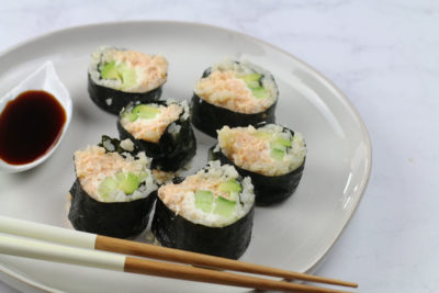 plate of keto sushi