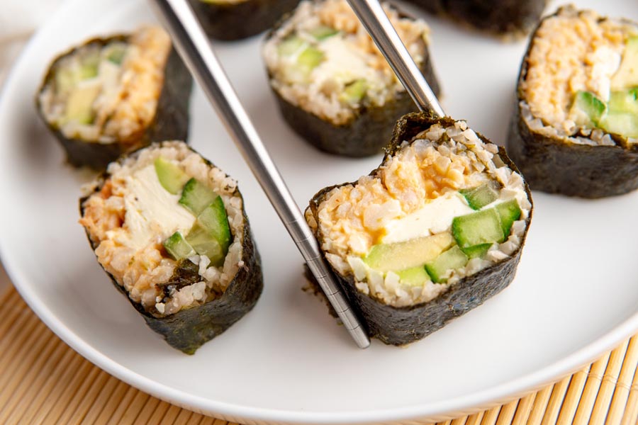 Low-Carb Sticky Cauliflower Rice for Sushi