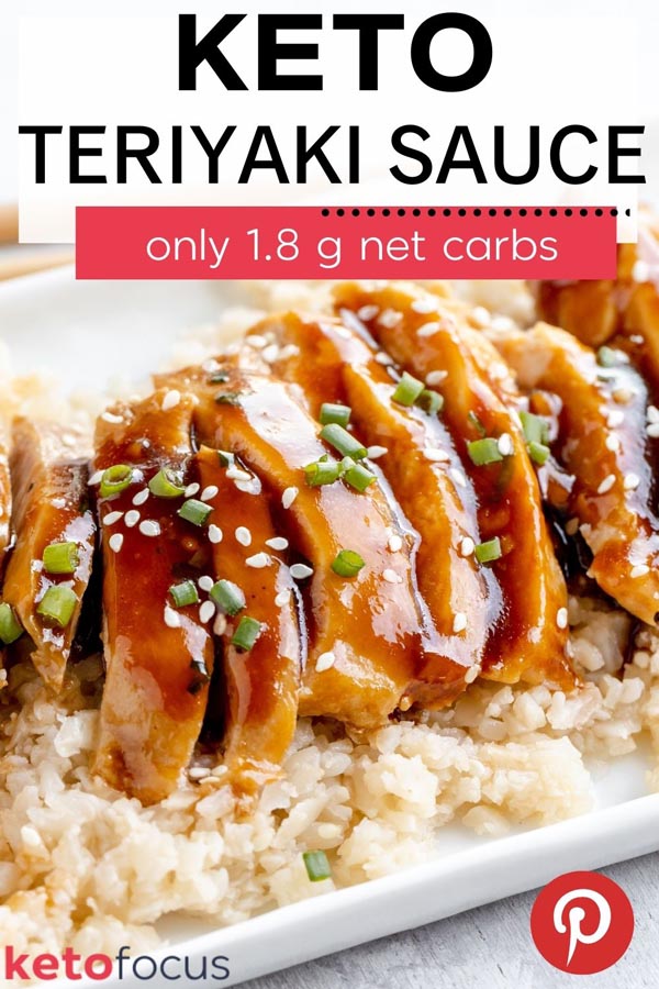 sliced chicken over rice topped with teriyaki sauce, green onion and sesame seeds