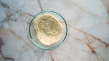 dry ingredients in a glass bowl