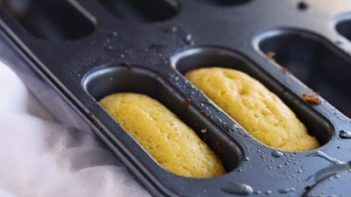 two baked twinkies in a pan