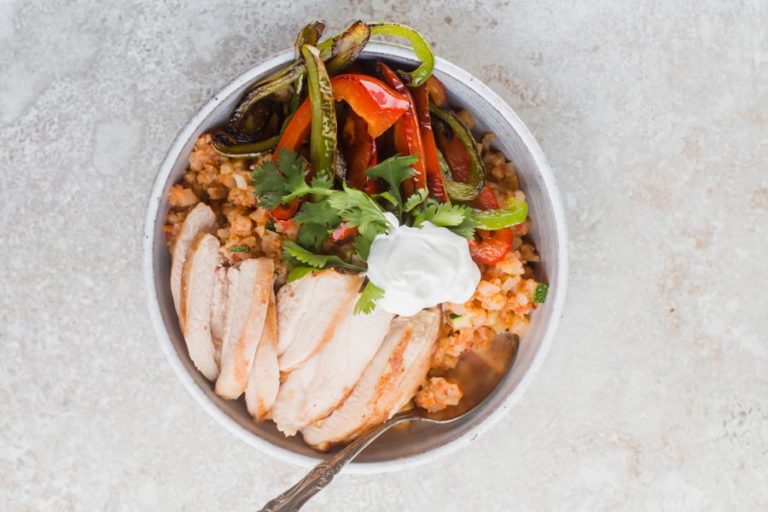 Low Carb Chicken Fajita Rice Bowl Recipe Ketofocus
