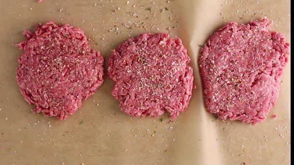 smash burgers seasoned with steak salt