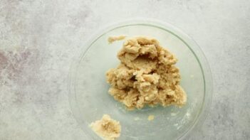 tortilla dough in a glass bowl