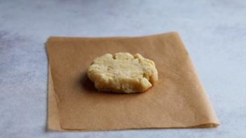 flat cookie on parchment paper