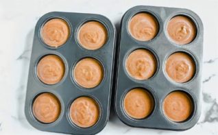 pumpkin pie filling in muffin tin