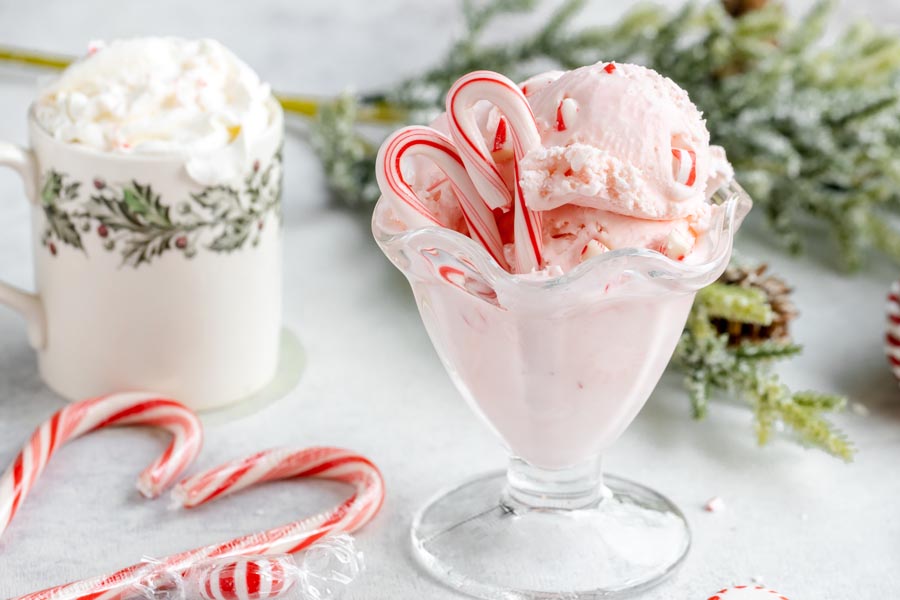 Peppermint Ice Cream Cone with Christmas Sprinkles and topped with