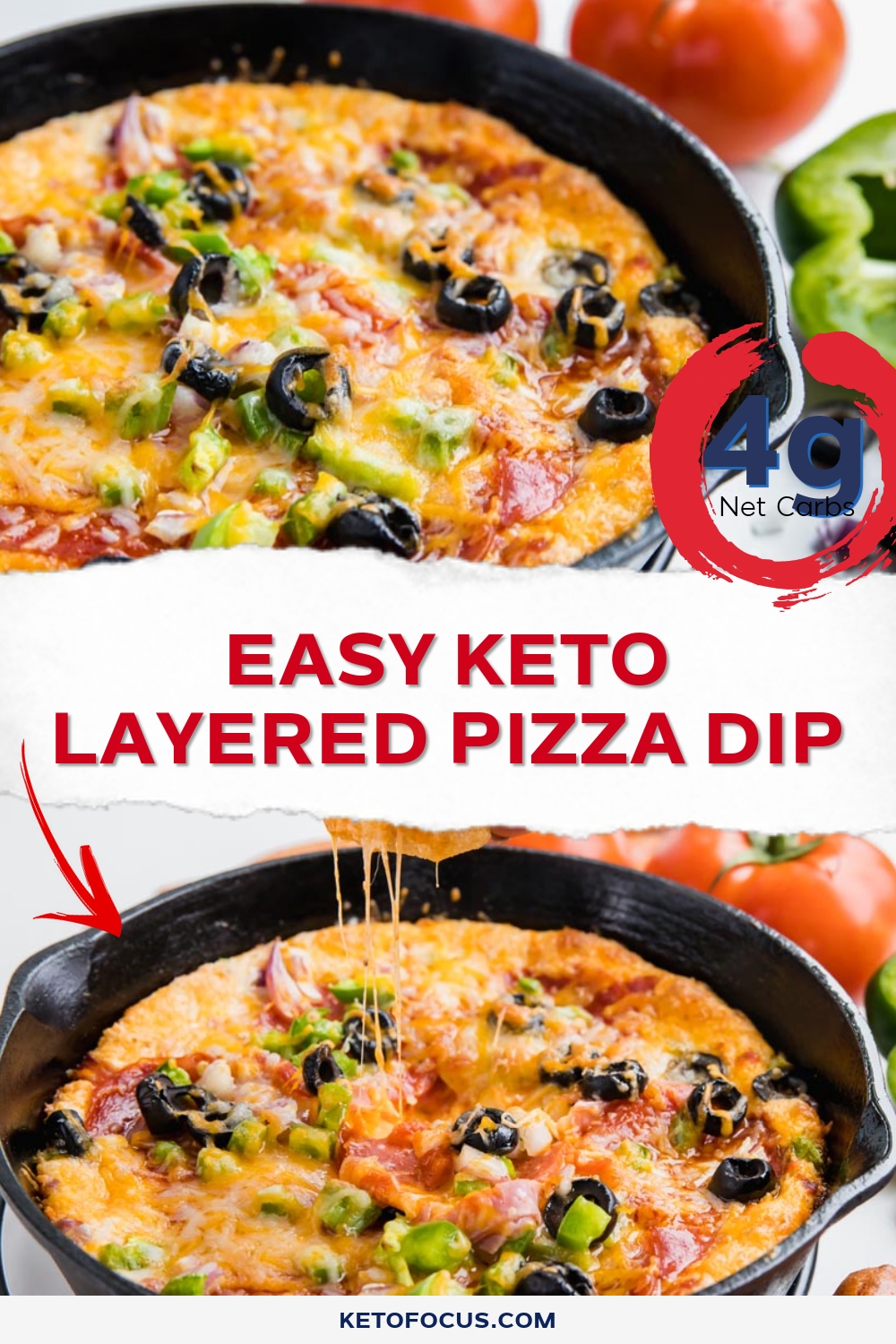 Easy Keto Layered Pizza Dip