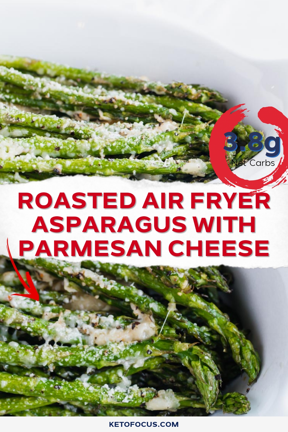 Roasted Air Fryer Asparagus with Parmesan Cheese