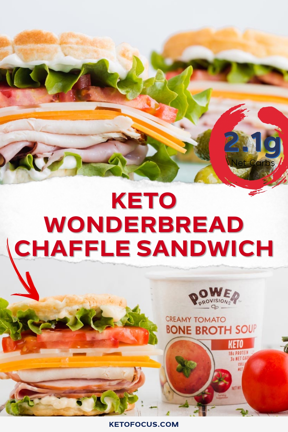 Keto Wonderbread Chaffle Sandwich